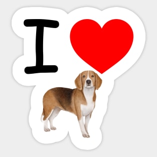 I Heart Beagles Sticker